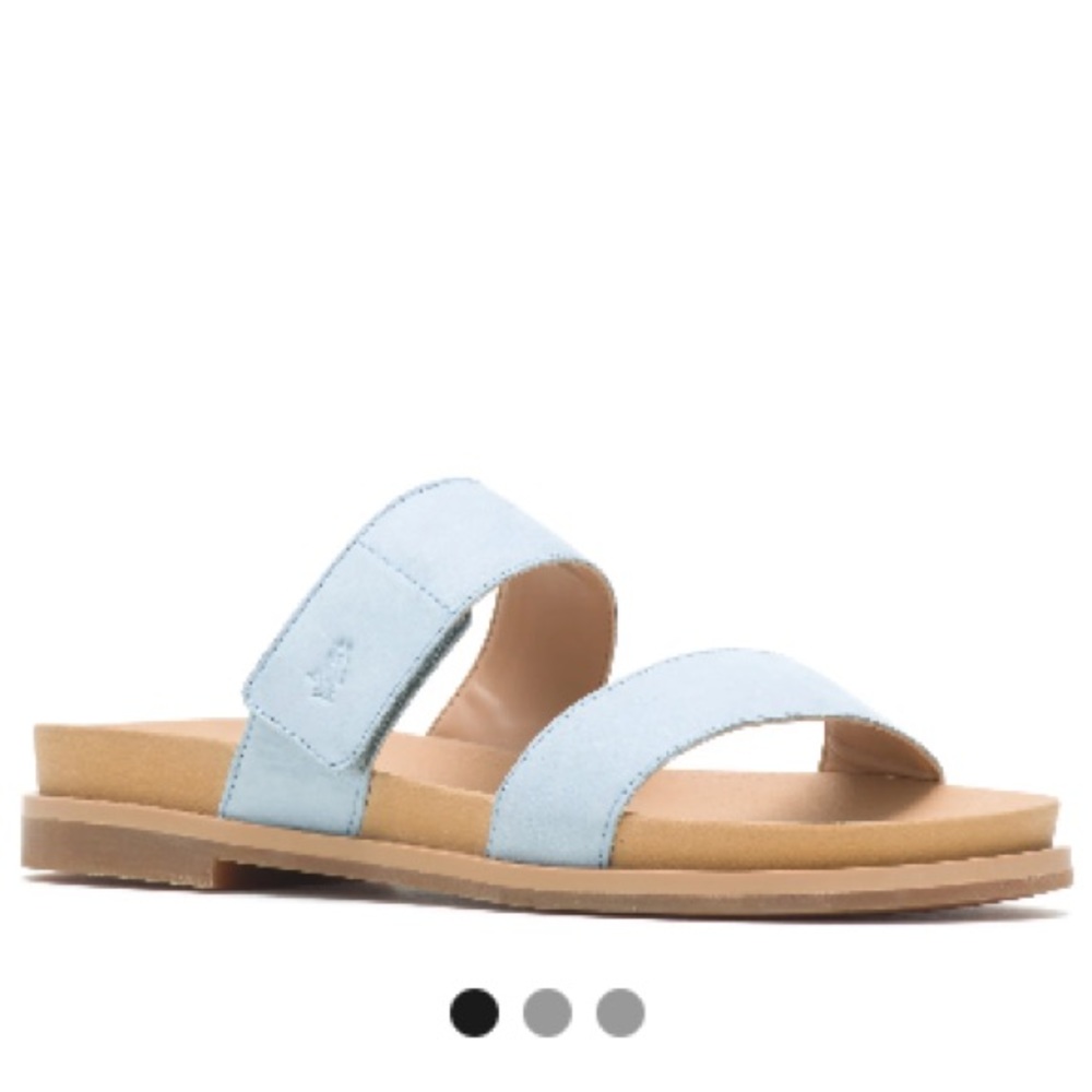 NEW Hush Puppies Lilly 2 Band Slide Sandals, Size 7, Blue